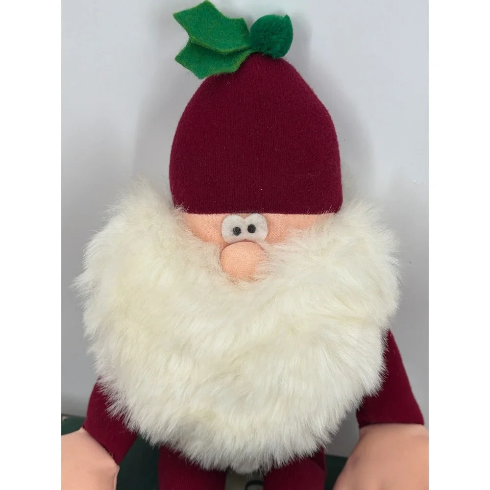 Vintage 1984 Hallmark Somebuddies Santa Elf Plush Burgundy Christmas Decor 17